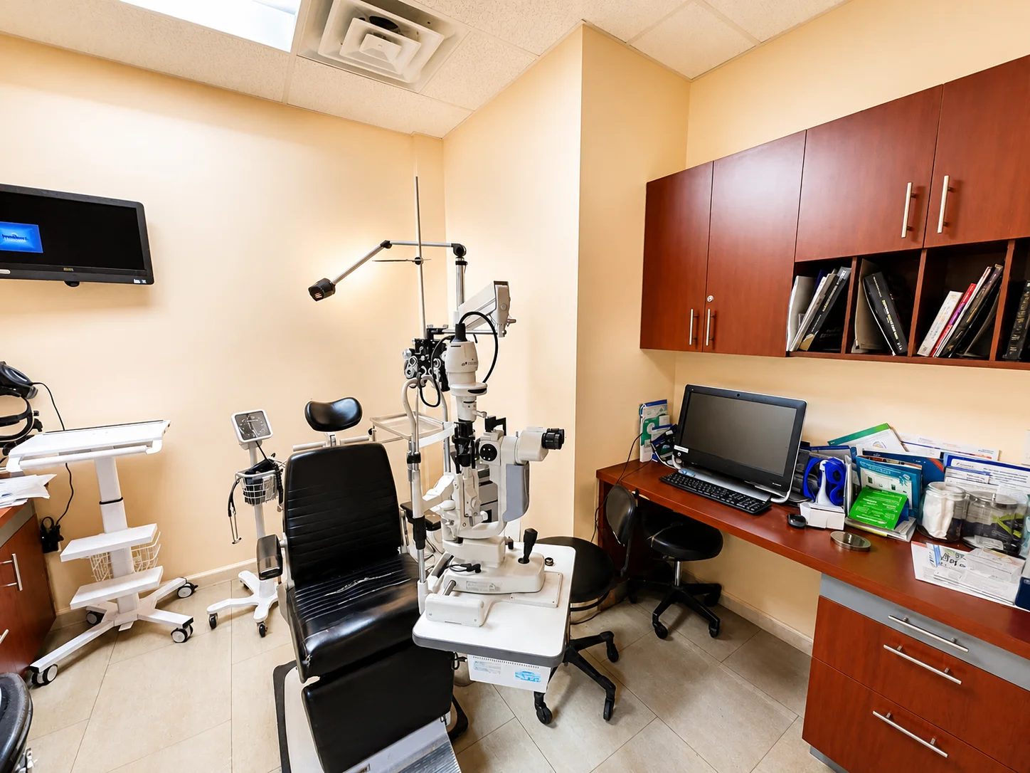 Eye examination suite with slit lamps at Be Well Primary Health Care Center
