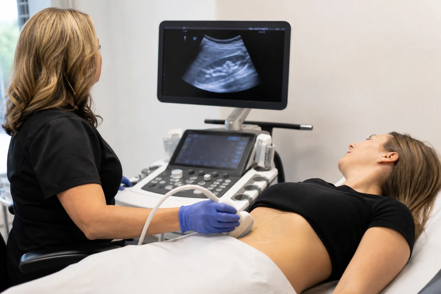 Renal and bladder ultrasound exam at Be Well Primary Health Care Center
